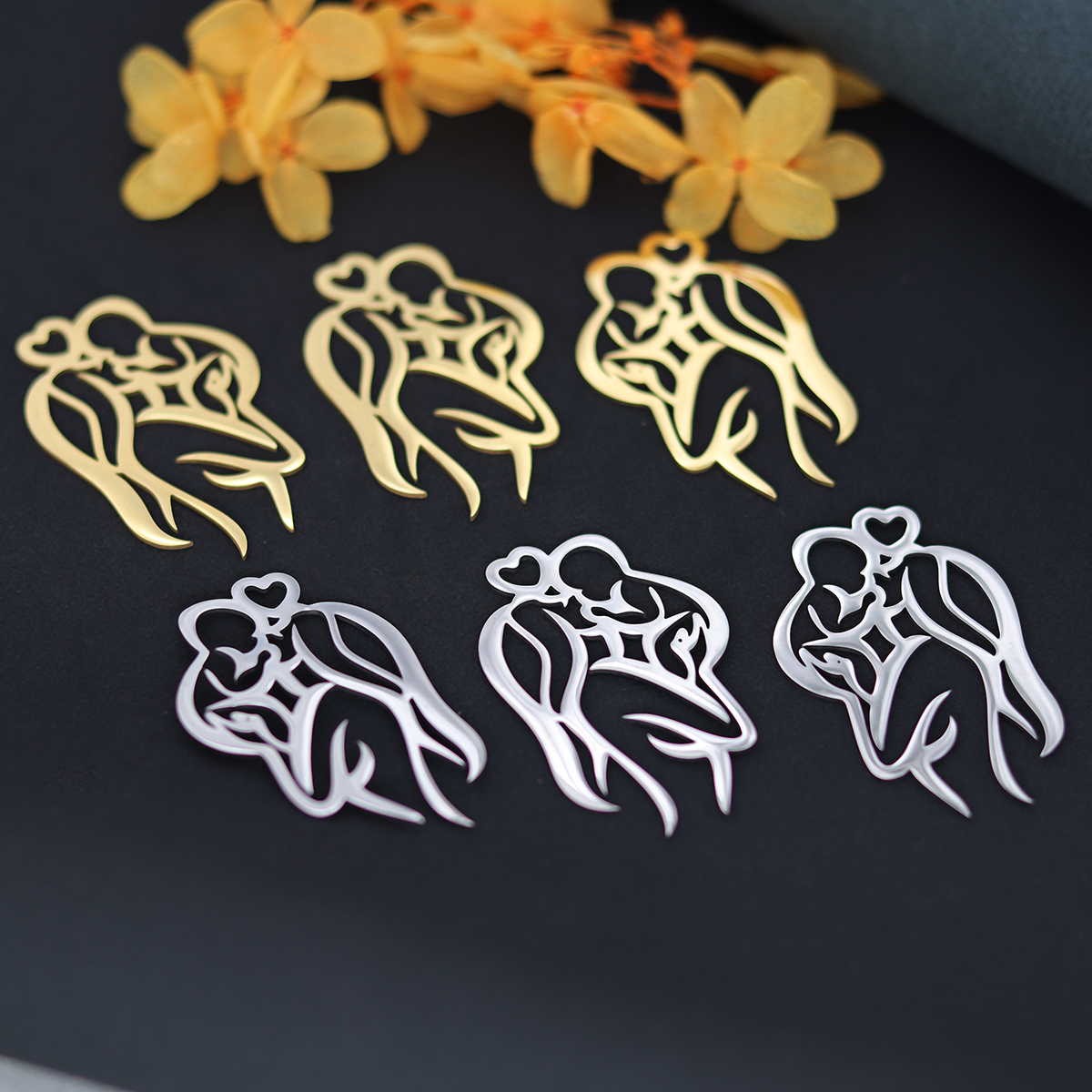 Jewelry Making 3 Year Old - 3pcs Silhouette Mother And Baby Family