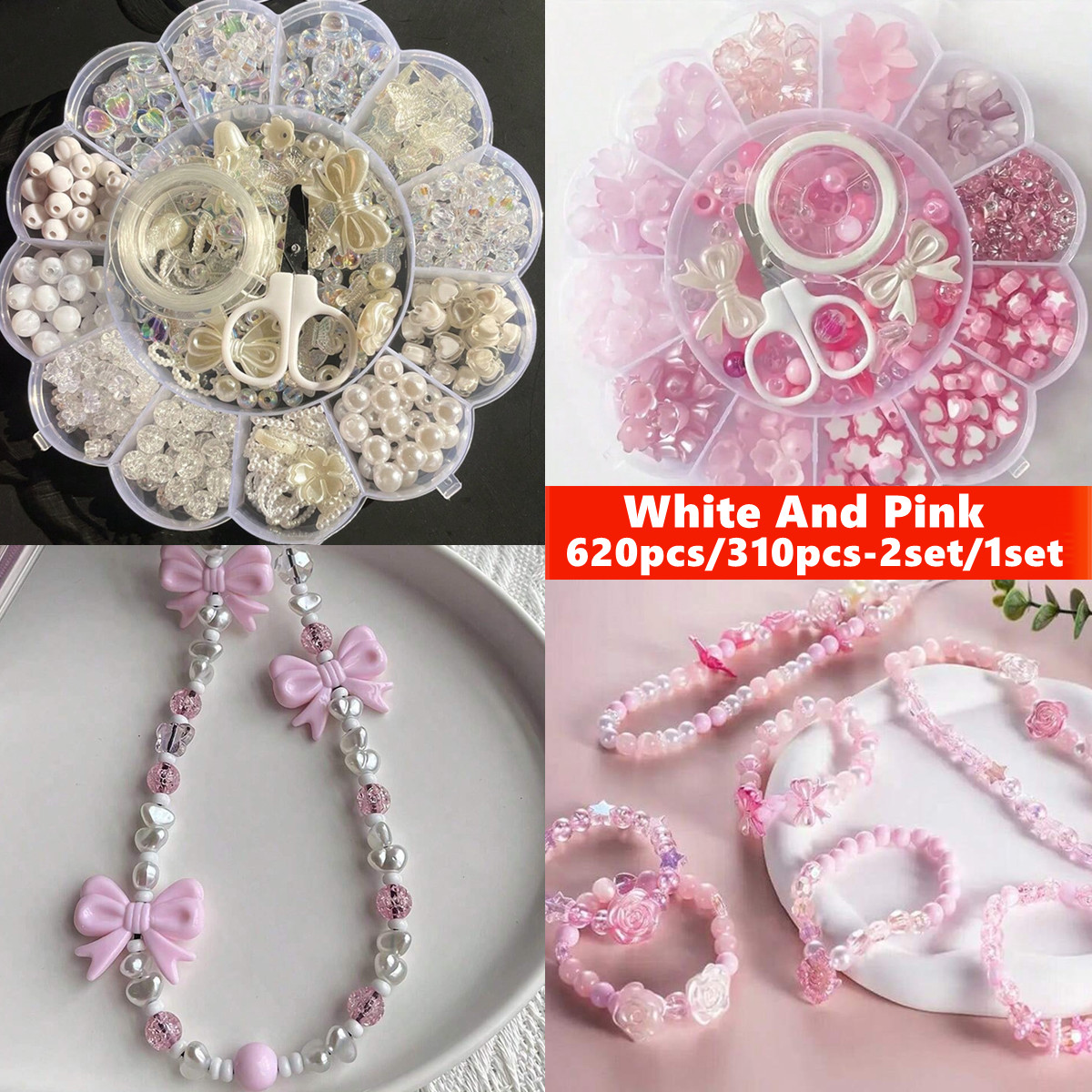 Jewelry Making Organizer Box - 2Set/1Set 13 Grids Acrylic Flower Boxed