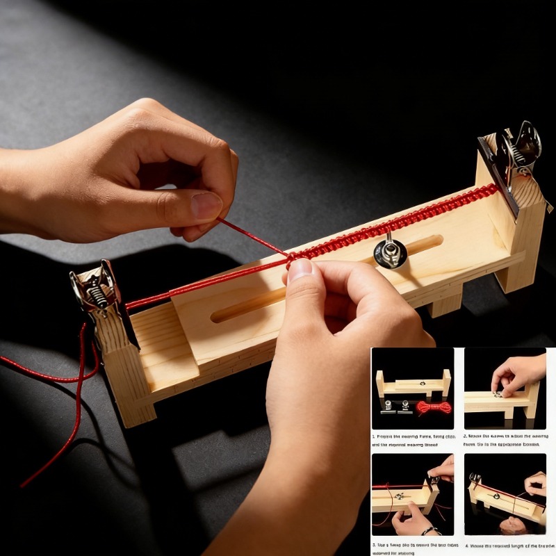 Jewelry Making Table - Solid Wood Bracelet Weaving Fixing Tool