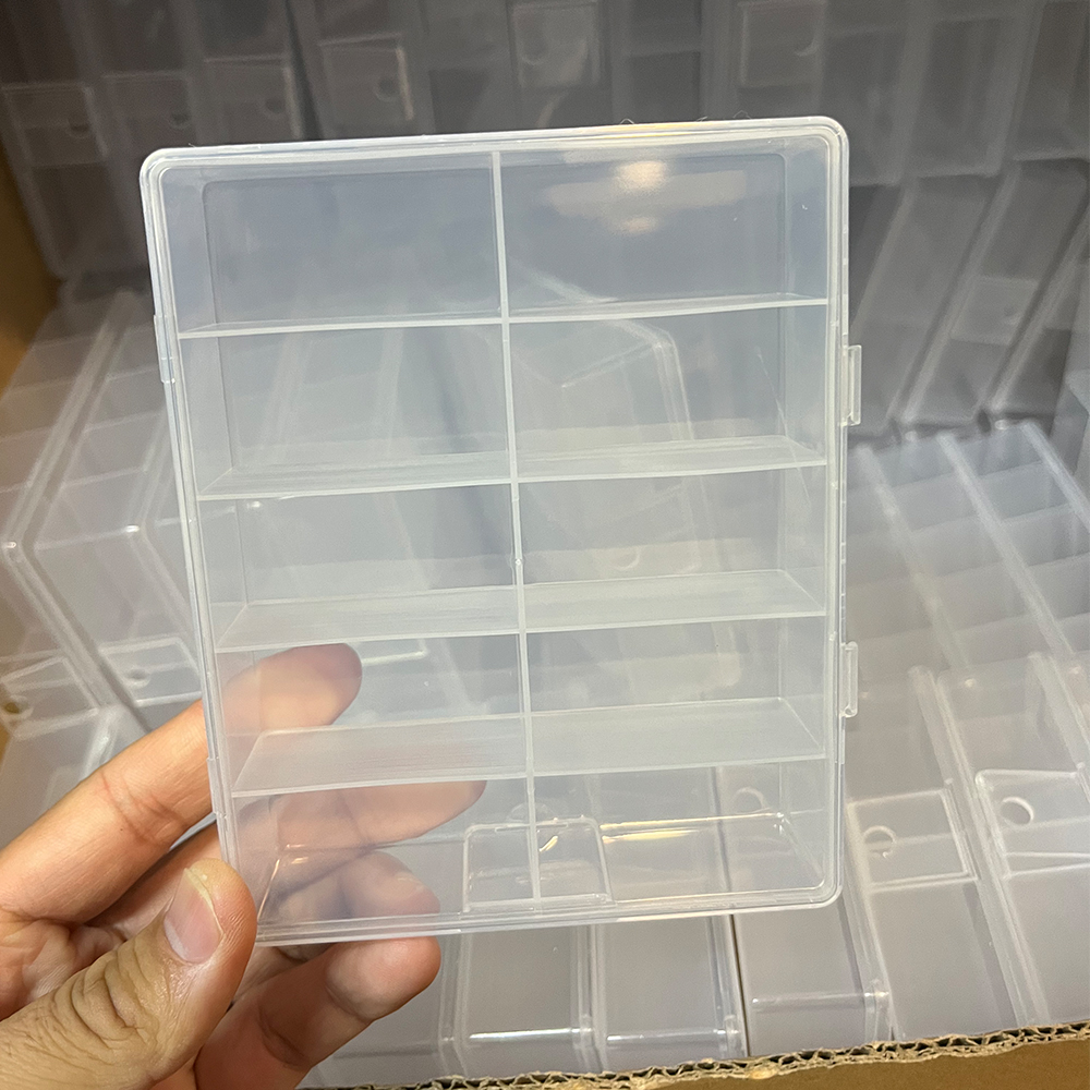 Jewelry Making Organizer Box - 10 Grids Transparent Empty Nail Foils