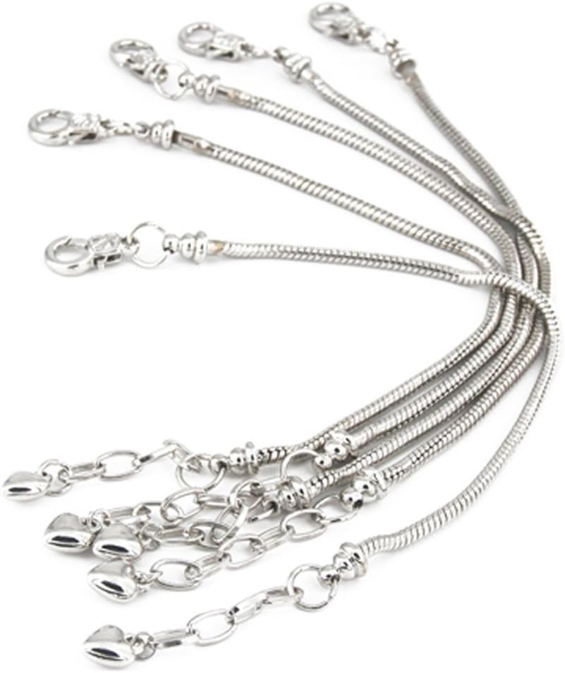 Lobster Clasp Silver - 5pcs Silver Plated Snake Chain Charm