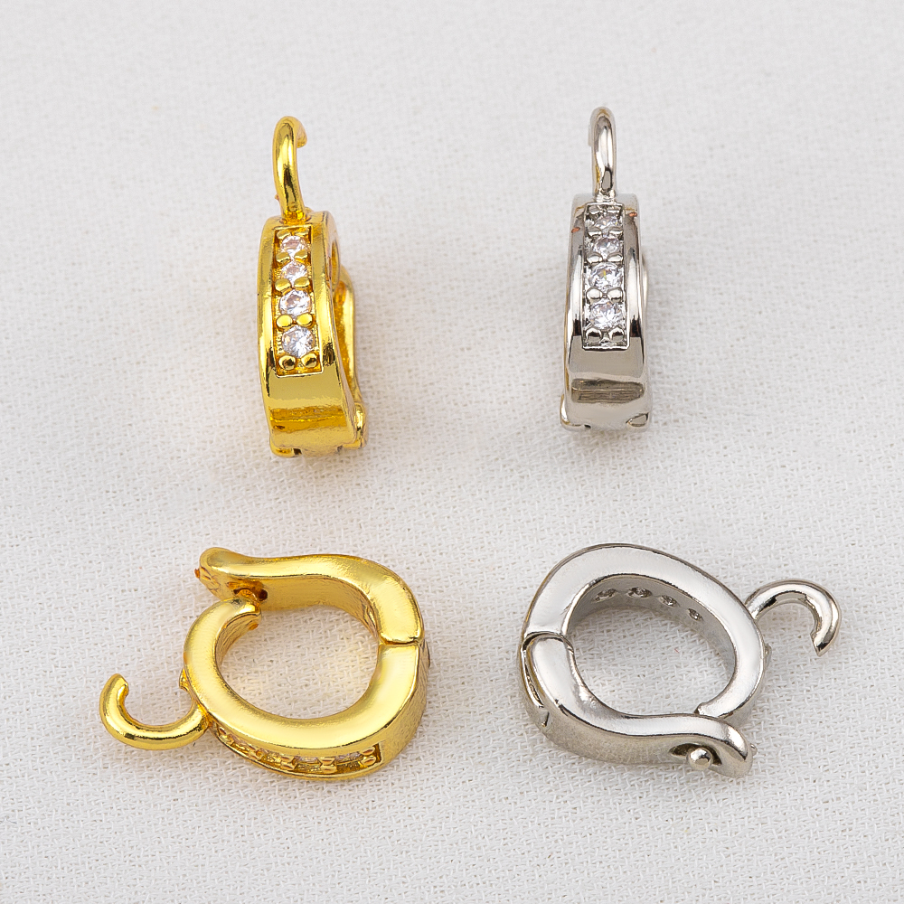 18K Gold Plated Zircon Bail Pe - Jewelry Making Charms reseña y precio