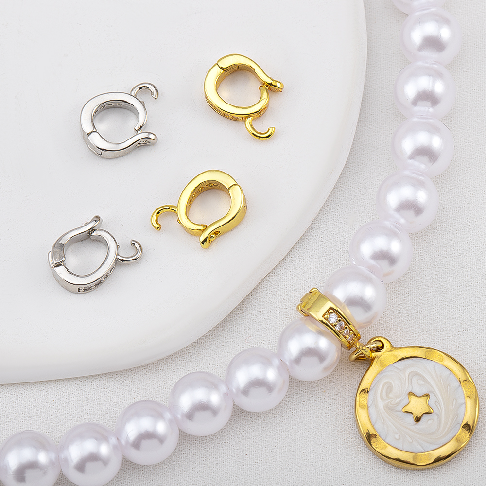 18K Gold Plated Zircon Bail Pe - Jewelry Making Charms reseña y precio
