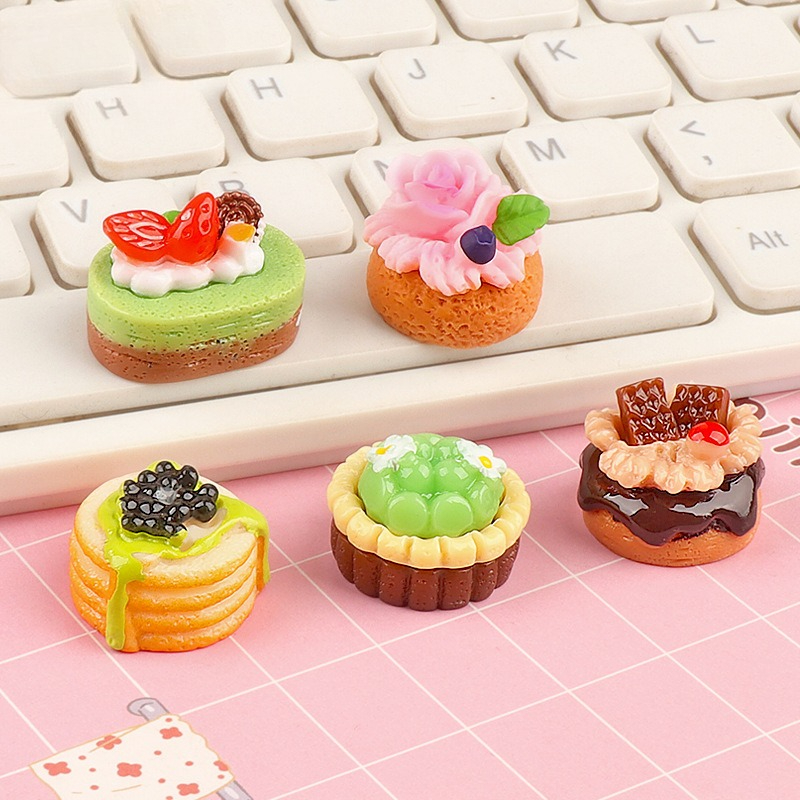 5pcs Cute Mini Fruit Cake Resi - Jewelry Making Table reseña y precio