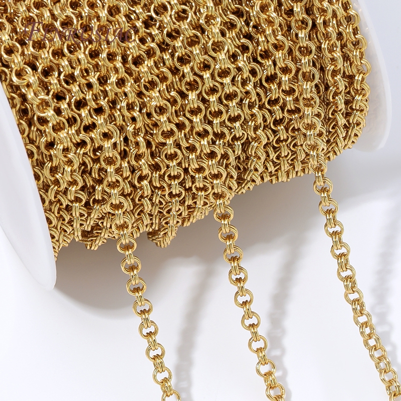 18K Gold Plated Brass O Link C - Chain Roll Cable reseña y precio