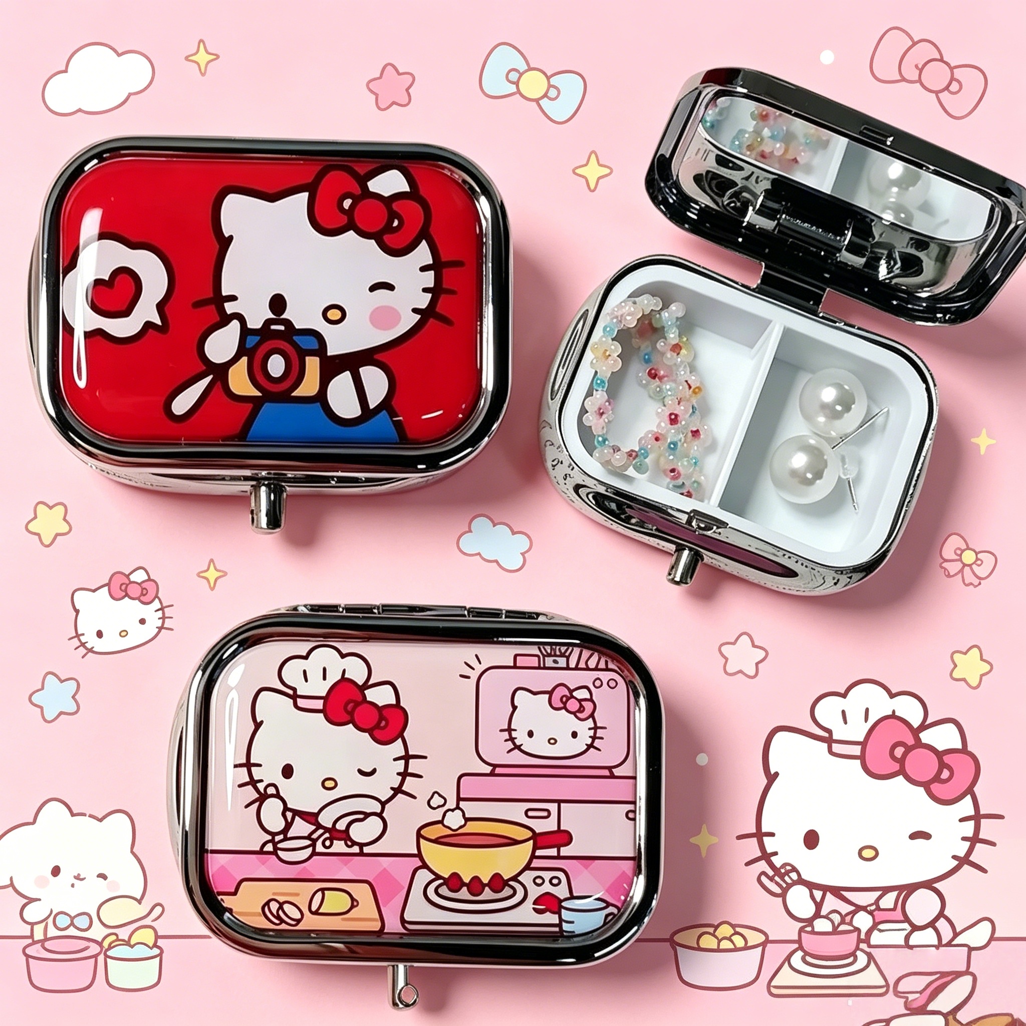 2026 Anime Hello Kitty Metal S - Jewelry Making Organizer Box reseña y precio