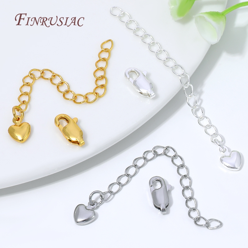 18K Gold Silver Plated Extensi - Lobster Clasp Silver reseña y precio