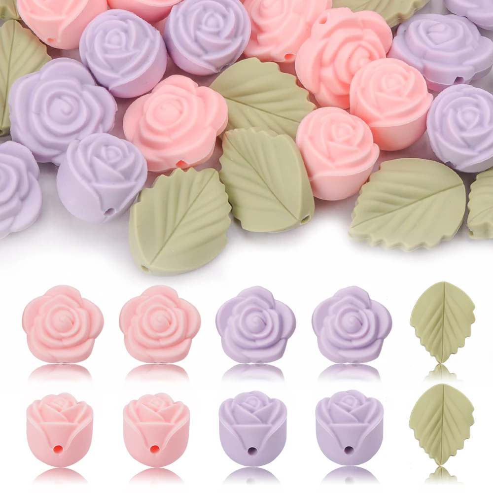 LOFCA 30Pcs Rose Silicone Bead - Jewelry Making 3 Year Old reseña y precio