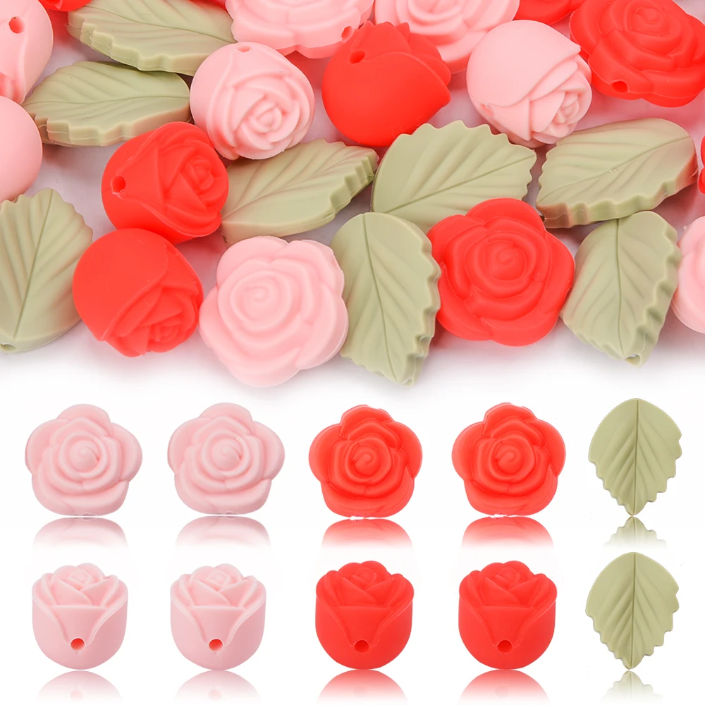 LOFCA 30Pcs Rose Silicone Bead - Jewelry Making 3 Year Old reseña y precio