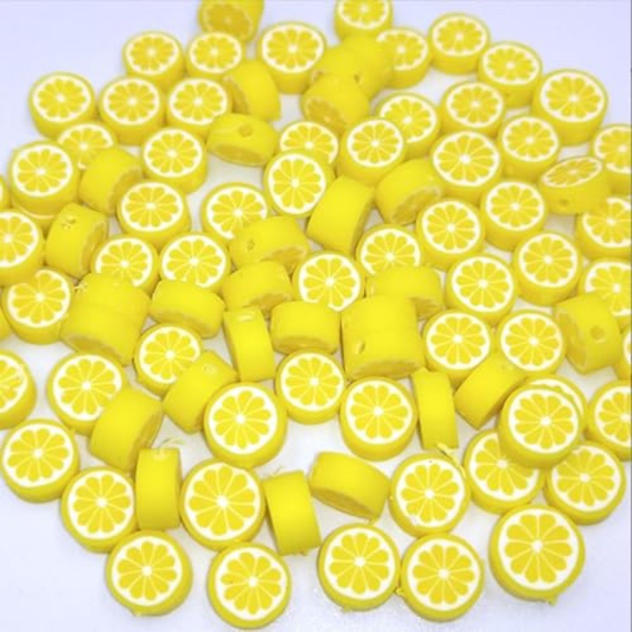 200Pcs Yellow Lemon Polymer Cl - Jewelry Making Charms reseña y precio