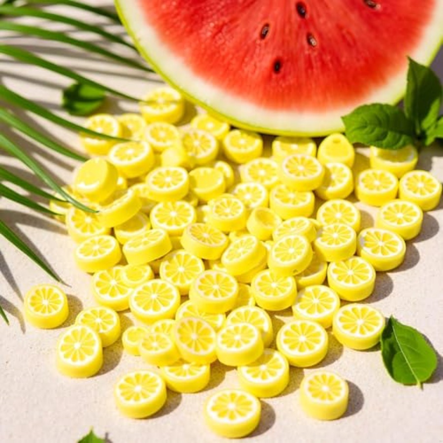 200Pcs Yellow Lemon Polymer Cl - Jewelry Making Charms reseña y precio