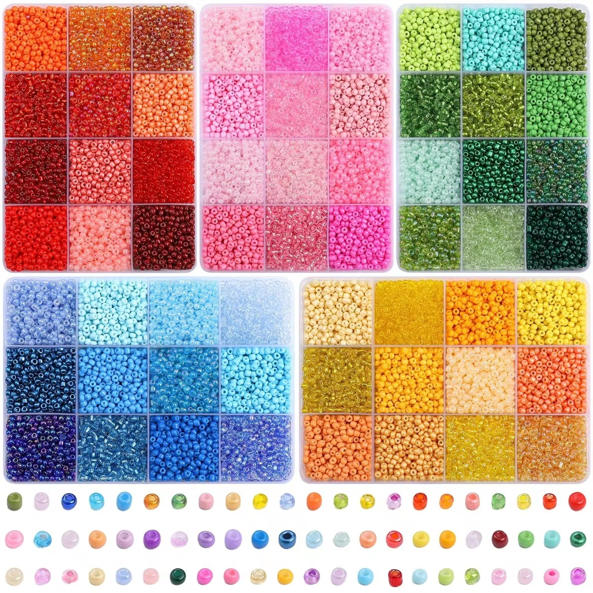 3600pcs 3mm Glass Seed Beads,  - Jewelry Making Organizer Box reseña y precio