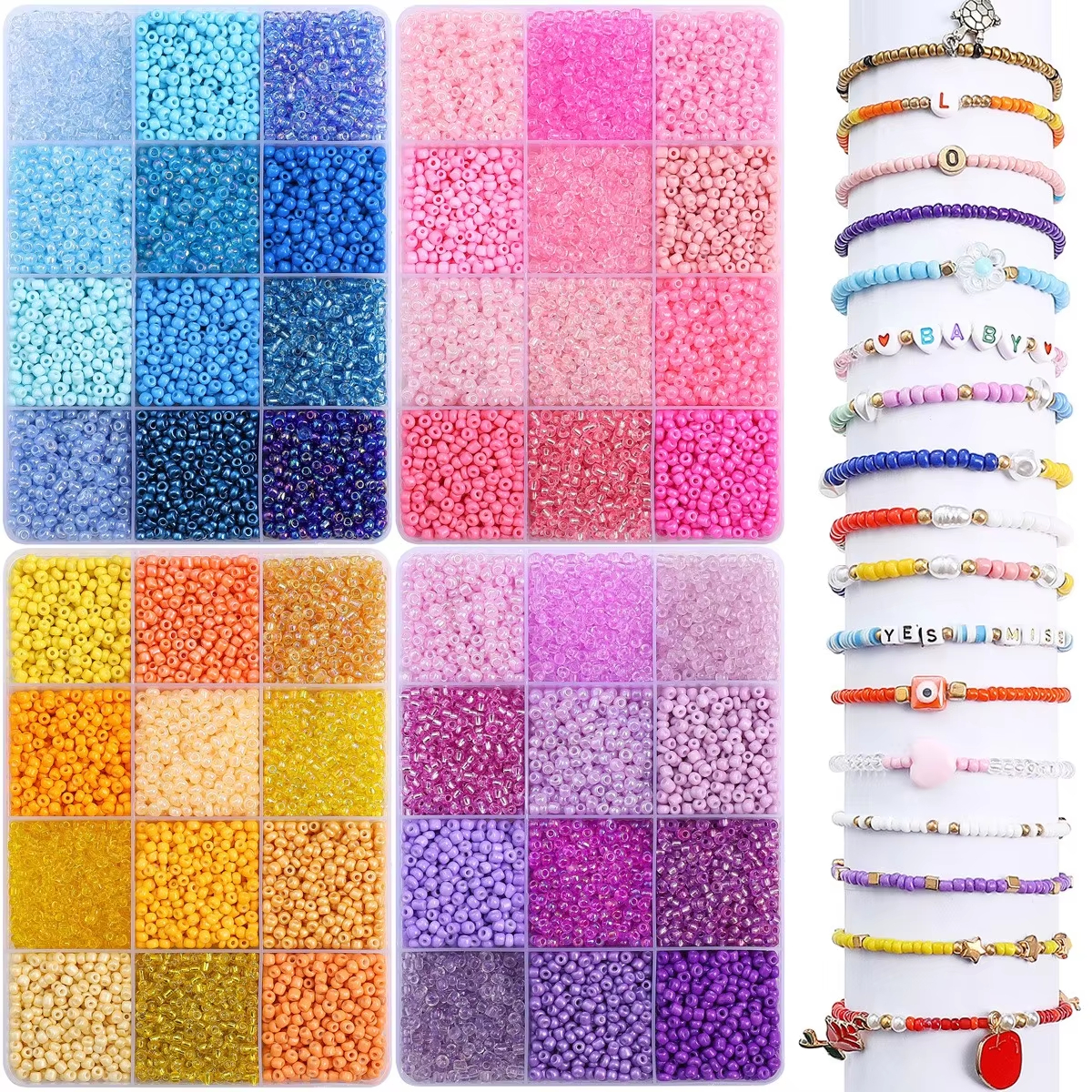 3600pcs 3mm Glass Seed Beads,  - Jewelry Making Organizer Box reseña y precio