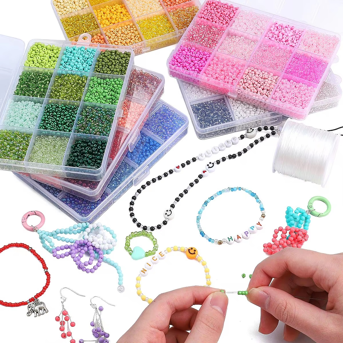 3600pcs 3mm Glass Seed Beads,  - Jewelry Making Organizer Box reseña y precio