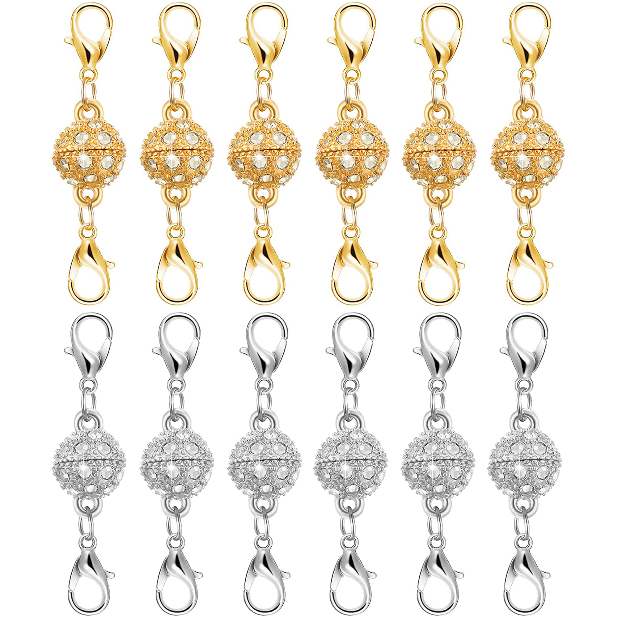 12 Pieces Magnetic Necklace Cl - Lobster Clasp Silver reseña y precio