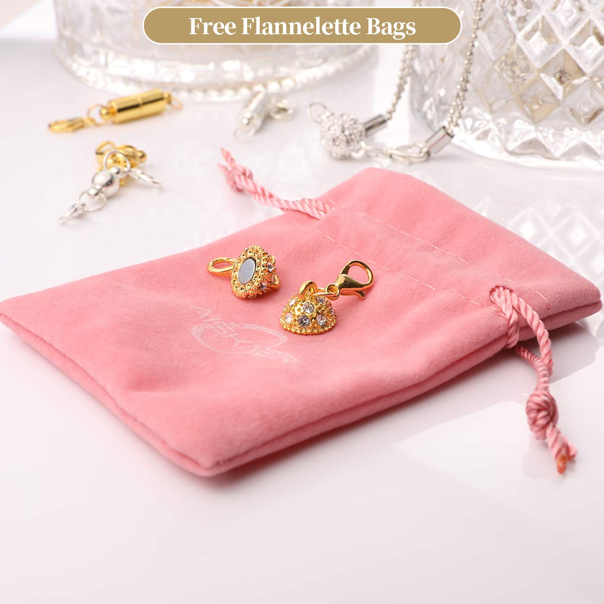 12 Pieces Magnetic Necklace Cl - Lobster Clasp Silver reseña y precio
