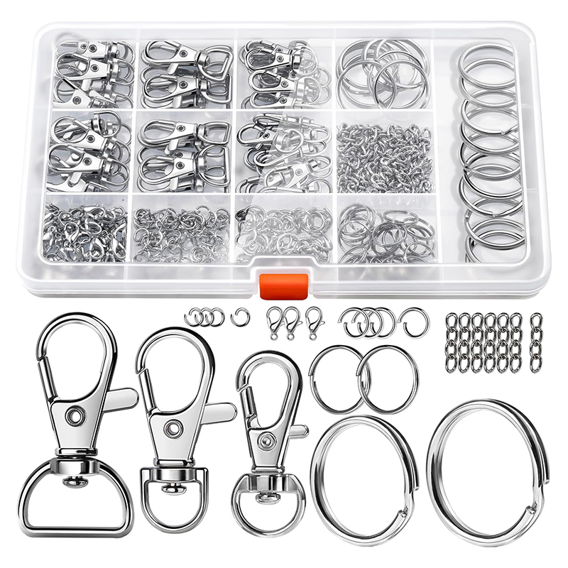 265PCS Metal Keychain Kit Lobs - Lobster Clasp Silver reseña y precio