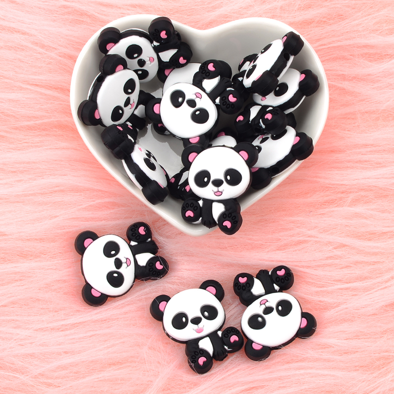 Panda Silicone Beads 5pcs/lot  - Jewelry Making 3 Year Old reseña y precio