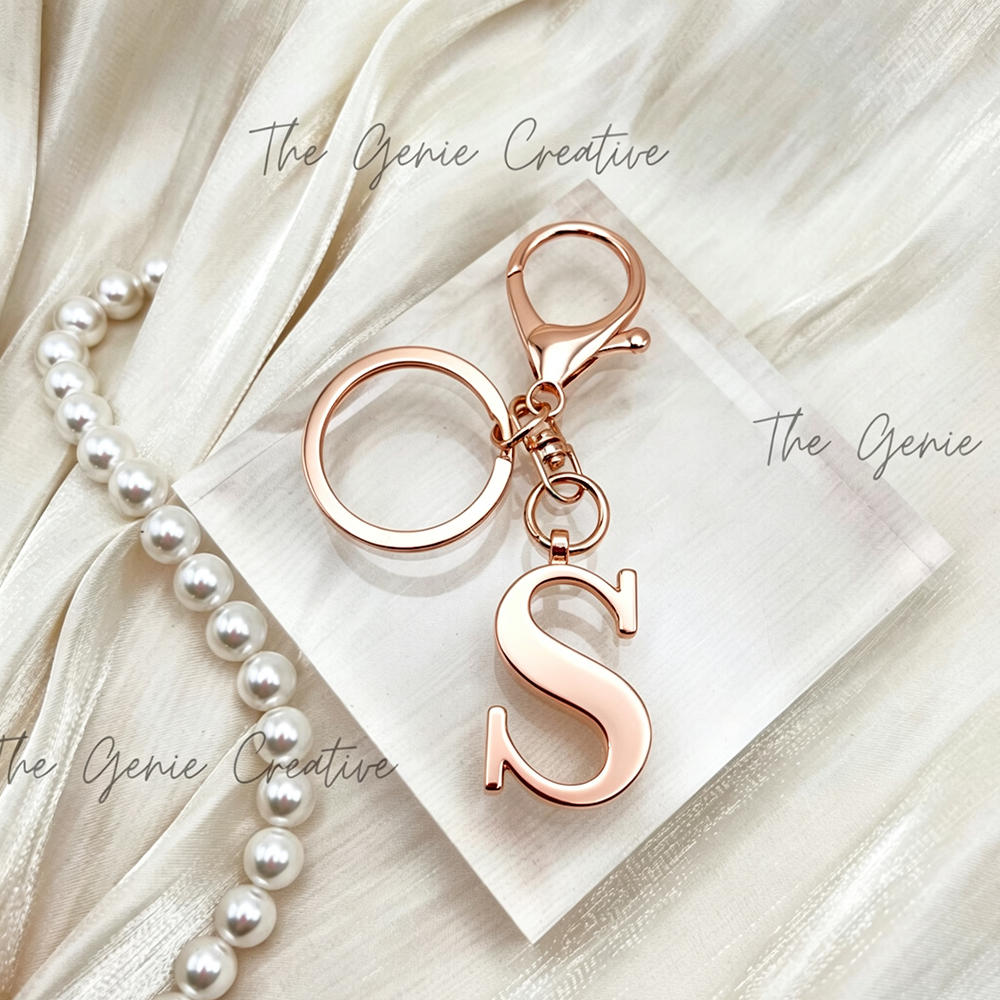 Stainless Steel 3D Initial Key - Lobster Clasp Silver reseña y precio