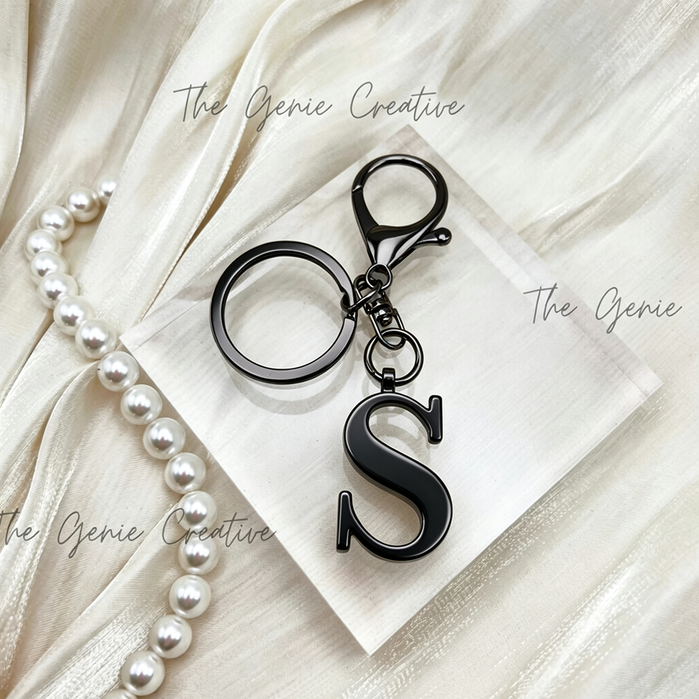 Stainless Steel 3D Initial Key - Lobster Clasp Silver reseña y precio
