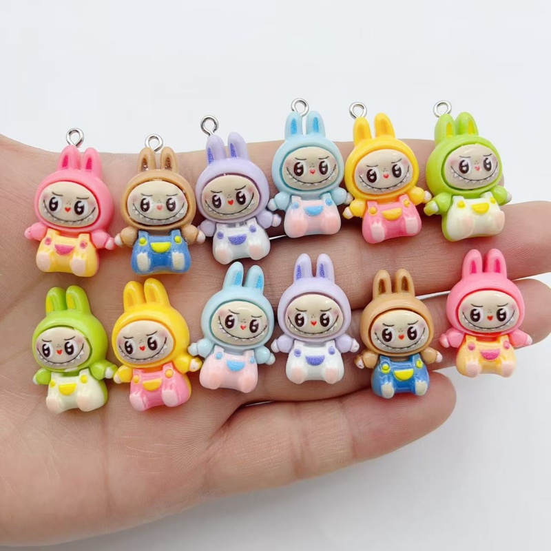 10Pcs Kawaii Rabbit Strawberry - Jewelry Making Charms reseña y precio