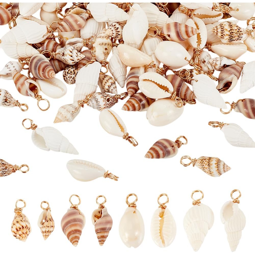 100pcs 4 Styles Natural Shell  - Jewelry Making Charms reseña y precio