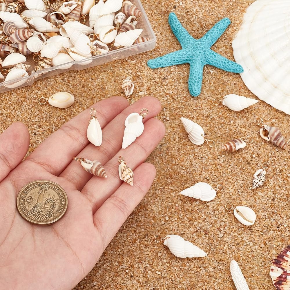 100pcs 4 Styles Natural Shell  - Jewelry Making Charms reseña y precio