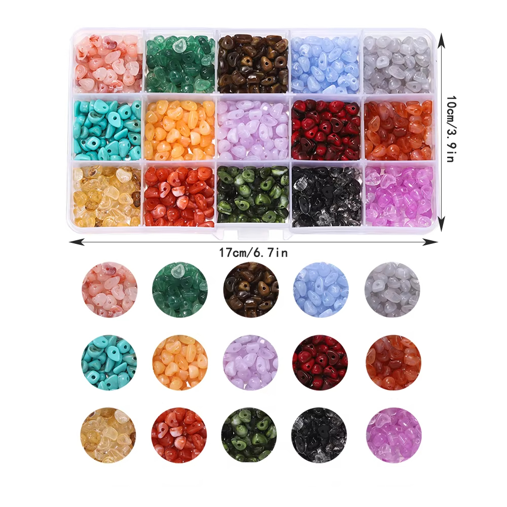 About 525pcs/Box Imitation Nat - Jewelry Making Organizer Box reseña y precio