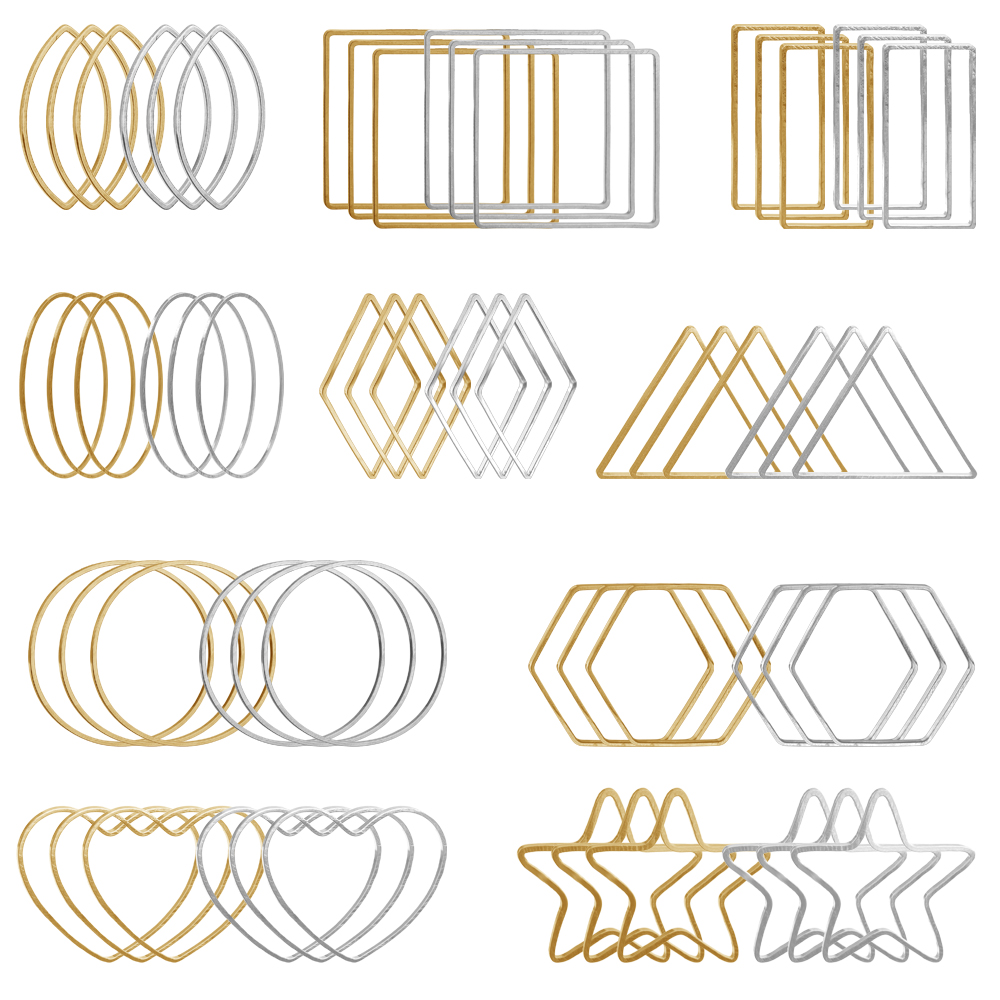 20Pcs Gold Silver Hollow Frame - Jewelry Making Charms reseña y precio