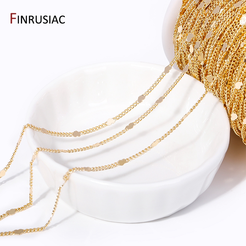 14K Gold Plated Brass Sequins  - Chain Roll Cable reseña y precio