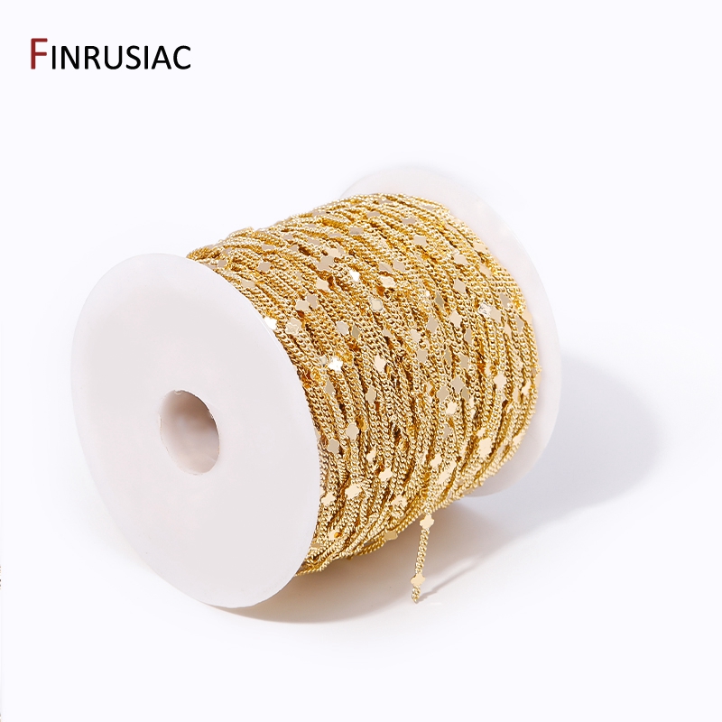 14K Gold Plated Brass Sequins  - Chain Roll Cable reseña y precio