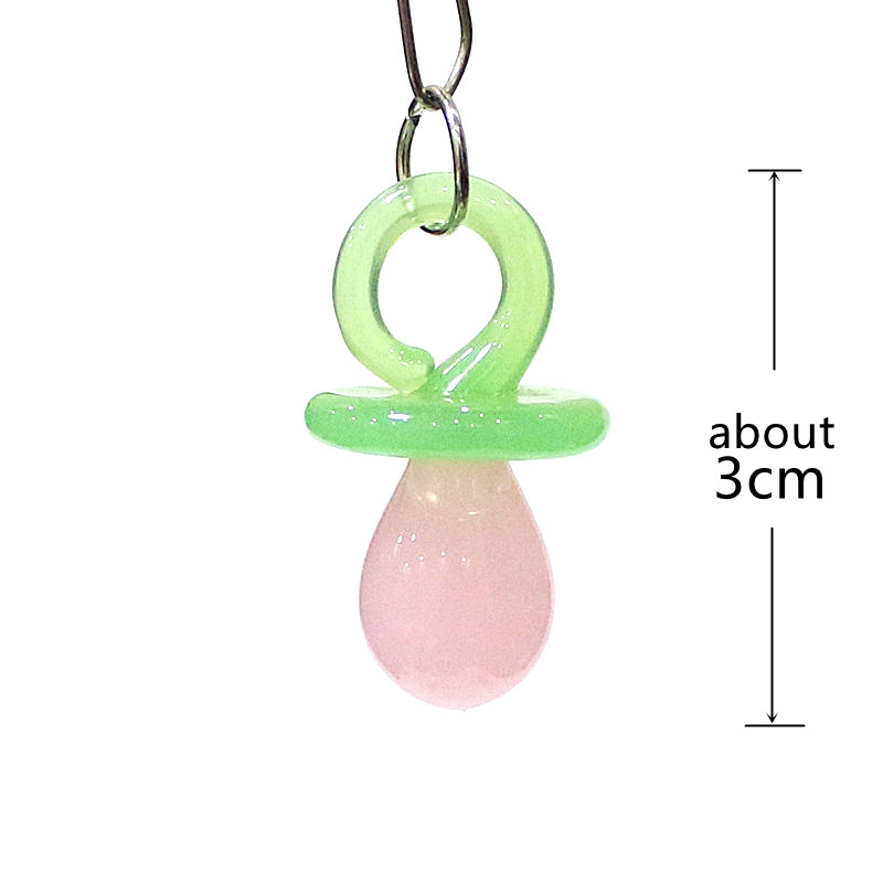 1PC Mini Glass Pacifier Charm  - Jewelry Making 3 Year Old reseña y precio