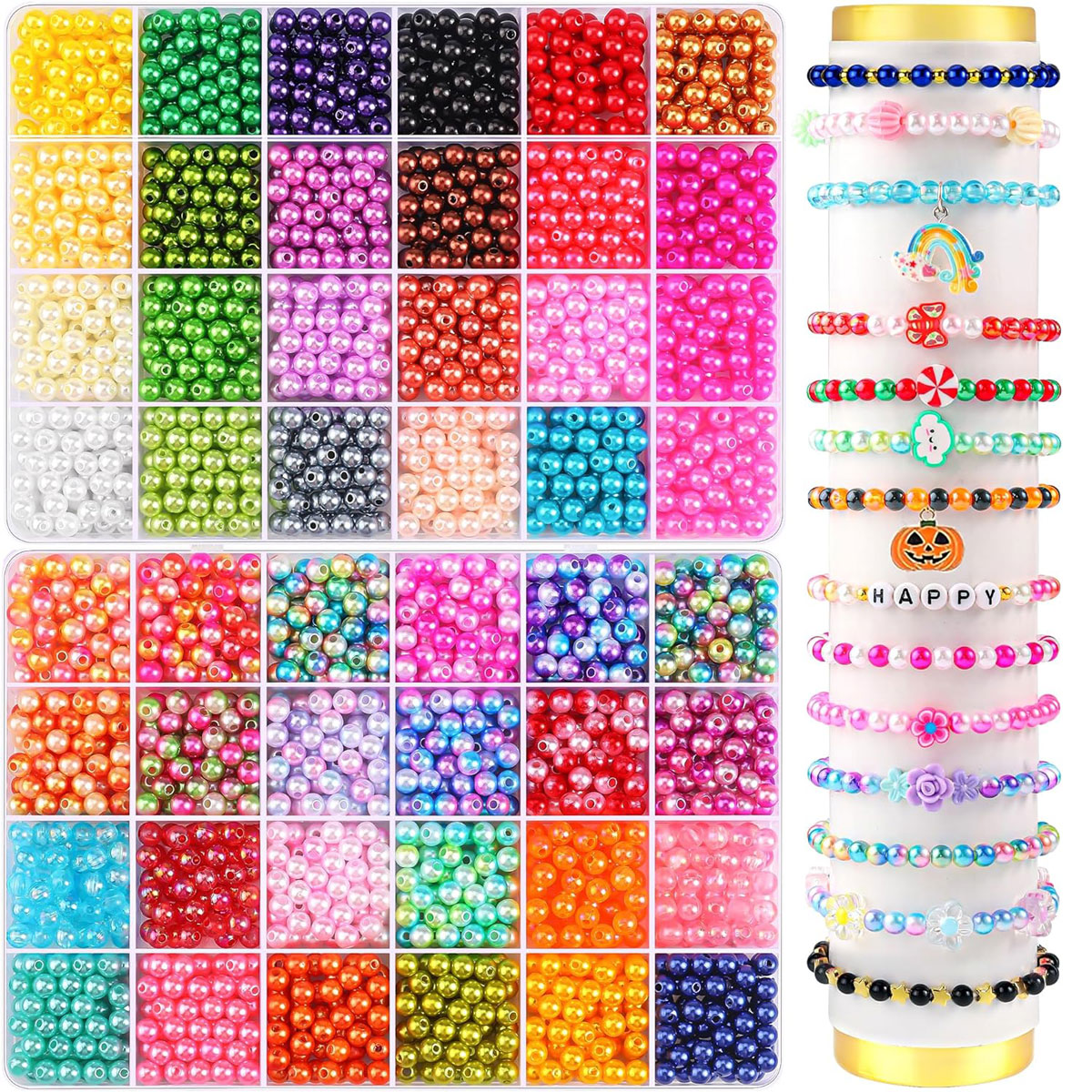 2400PCS 48 Compartments Pearl  - Jewelry Making Organizer Box reseña y precio