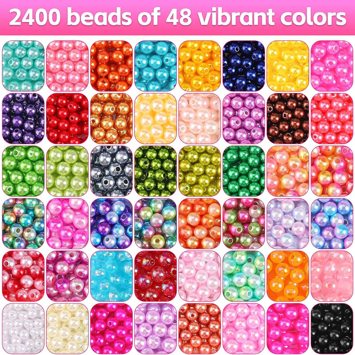 2400PCS 48 Compartments Pearl  - Jewelry Making Organizer Box reseña y precio