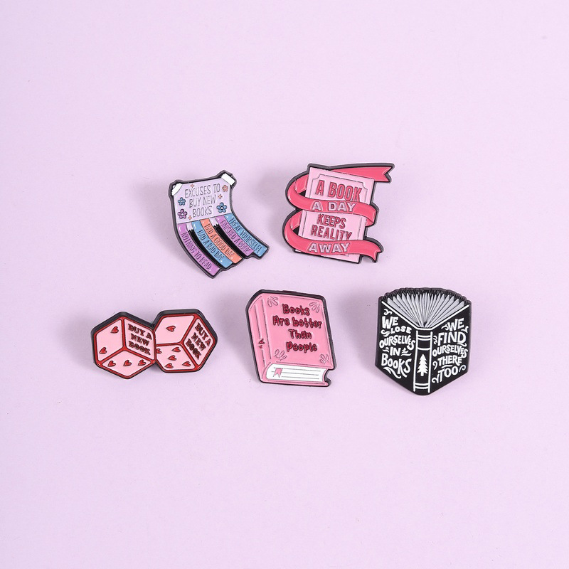 5Pcs Book Lover Enamel Pins Se - Jewelry Making Journal reseña y precio