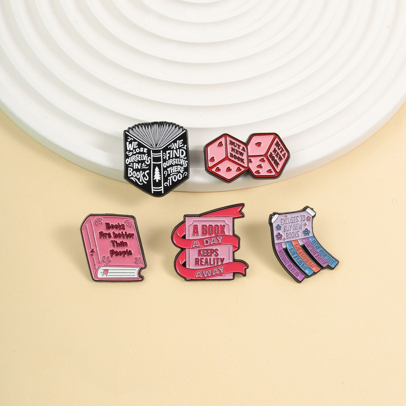 5Pcs Book Lover Enamel Pins Se - Jewelry Making Journal reseña y precio